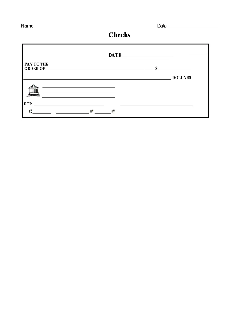 Blank Check Template Preview