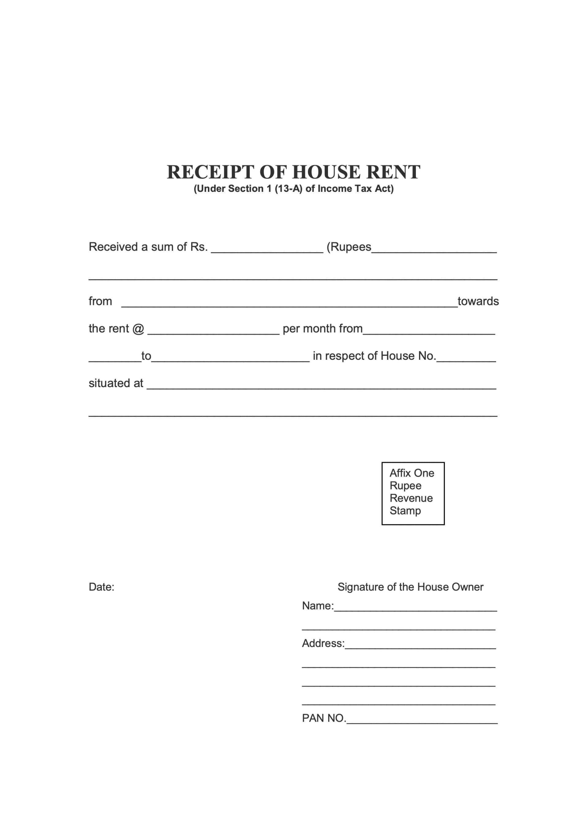 House Rent Receipt Preview